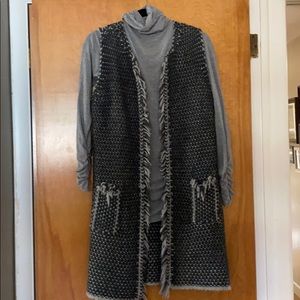 Fringed , long Sweater vest